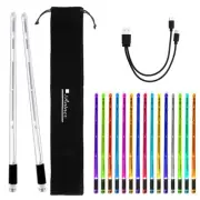 Rechargeable 15 Color Changing LED Light Up Drum Sticks Glow In The Dark Cool...
