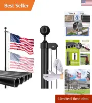 Classic 16 FT Flag Pole Kit with Easy Installation - Rust-Resistant Design