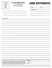 50 Contractor Remodeling Job Estimates / 2 Part Carbonless / 8.5 x 11 TMG004