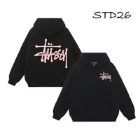 在飛比找蝦皮購物優惠-粉色字母 Stussy 連帽衫,高品質韓國棉氈,男女