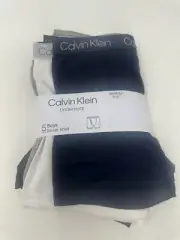 Calvin Klein Boys Cotton Boxer Briefs Black White & Grey Size M(8-10) - 4 Pack