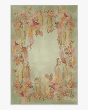 185' x 275' | Machine Washable Runner Rug | Kid & Pet Friendly | Indoor Rug | Sanderson Bird of Paradise Silver Fern Tufted Rug | Ruggable