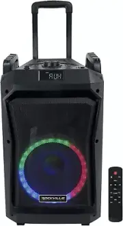 Rockngo 800 10" Portable Wireless Bluetooth Speaker W/Led/Wheels/Loud!