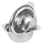 1 Set Stainless Steel Colander with Mixing Basin Metal Washing Basin Vegetable