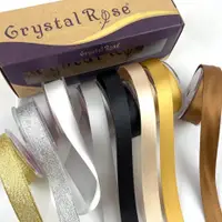 在飛比找蝦皮商城優惠-【Crystal Rose緞帶】經典雙緞面黑灰白系/金蔥緞帶