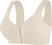 [CERYIWER] Women Front Closure Bras Wireless Snap Closing Bra No Underwire Older Senior Bras