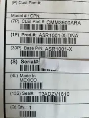 NEW SEALED Cisco ASR1001-X-DNA Chassis, 6 built-in GE, Dual AC P/S, 8GB DRAM