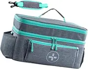 Empty First Aid Bag Carrying Case Emergency Set Organizer for Travel Car Office, Gray