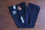 NEW MEN'S DOCKERS IRON FREE CLASSIC FIT PLEATED NAVY BLUE DRESS PANTS NWT $72
