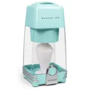 Nostalgia Shaved Ice Snow Cone Machine 12 oz Electric Aqua Compact Easy to Use