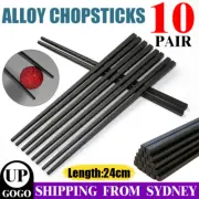 10 Pairs Premium Quality Alloy Chinese Japanese Chopsticks Dishwasher Safe AU