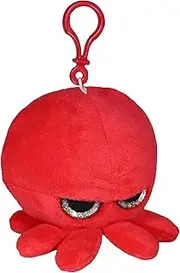 Grumpy Baby Octopus - Keychain Pendant with Clip- Cute Super Soft Plush Stuffed Animal Toy Decoration Backpack Purse and Handbag Accessories