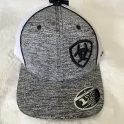 Ariat Mens 110 Grey Heather Offset Logo Snapback Ball Cap 1504901 NWT