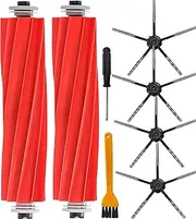 [YBVABE] Main Brush for Roborock S7 MaxV Ultra, Q Revo, Qrevo MaxV, S7, S7+, S7 MaxV, S7 MaxV Plus, Q7, Q7+, Q7 Max, Q7 Max+ Robot Vacuum Cleaner Accessory 2 Roller Brush & 4 Side Brush Sets