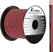 TYUMEN 100FT 16 Gauge 2pin 2 Color Red Black Cable Hookup Electrical Wire LED Strips Extension Wire 12V/24V DC Cable, 16AWG Flexible Wire Extension Cord for LED Ribbon Lamp Tape Lighting