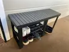 Bamboo Shoe Bench, Shoe Rack for Boots, Entryway Storage Organizer