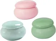 PENIKOKO 3pcs Ceramic Storage Box Small Lip Balm Containers for Cosmetics Makeup Sub Jars Selection for Lip Gloss and Storage