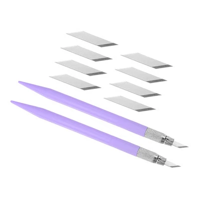 2pcs Exacto Knives w 10 Spare Blades Art Craft Hobby Carving Knife Set Purple
