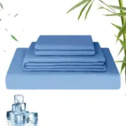 LINENOVA 2000TC Hiqh Quality Bamboo Blend Sheet Set - Ocean - Size Queen