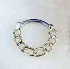 Gold Chain Septum / Daith Clicker. 16G. 8mm.