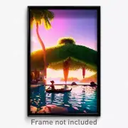 Pixel Art Poster - Incredible Oasis (8 Bit Psychedelic Trippy Video Game Print)