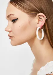 Frosted Glam Rocker Hoop Earrings