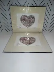 2 "A Love Beat is A Heart Love Beat" New in Plastic Heart Art Tom Clancy Matted