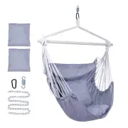 Backyard Expressions Hammock Chair Hanging Rope Swing Chair, 2 Pillows, Anti ...