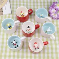 在飛比找樂天市場購物網優惠-杯中動物3D陶瓷水杯創意小動物熊貓小兔小狗卡通馬克杯情侶咖啡