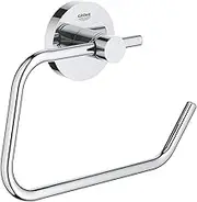GROHE 40689001 Essentials Wall-Mounted Toilet Paper Holder, Starlight Chrome
