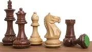 RoyalChessMall- Golden Rosewood 3.5" Fierce Knight Staunton Chess Pieces Set - Weighted Chess Set…