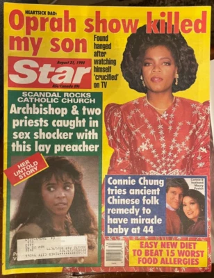 STAR Tabloid Aug 21, 1990 - OPRAH - CONNIE CHUNG Miracle baby...nope