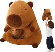 Gupcaqosjw Plush Capybara Headwear,Soft Capybara Plush Head Cover | Animal Head Masque Cartoon Headwear Stuffed Hat Christmas Party Cosplay Costume Accessory