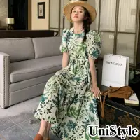 在飛比找momo購物網優惠-【UniStyle】碎花短袖洋裝 韓系復古田園風 女 ZMC