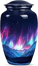 Aurora Borealis Urn for Ashes Adult Male - Funeral Cremation Urns for Adult Ashes Women - Unique Gifts for Women - Decorative Ash Holder - Memorial Urns for Human Ashes Adult Man 10 Inch
