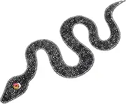 DOITOOL Rhinestone Snake Iron Applique Patch DIY Sew Snake Decoration for Clothing Jackets Bags Weather Resistant Rhinestone Ironing Sticker Easy Application Creative Crafting