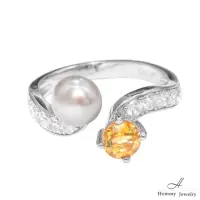 在飛比找momo購物網優惠-【幸福珠寶】黃水晶珍珠戒指(5A級黃水晶 天然珍珠)