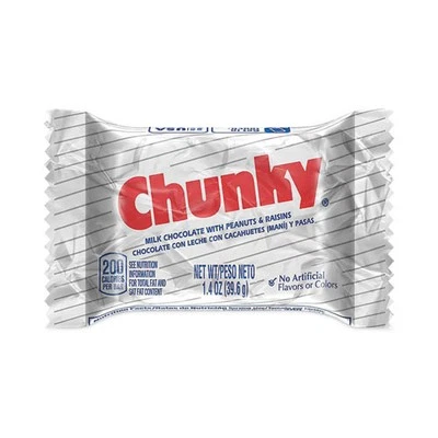 Nestle Chunky Bar, Individually Wrapped, 1.4 Oz, 24/Box