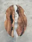 Clear Epoxy Resin Coffee Table Top, Oval Epoxy Wooden Table Top, Home Decor