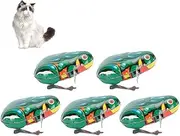5 PCS Clockwork Pet Toy, Iron Sheet Frogs Cat Dog Playing Accessories, Suitable for Cat Dog (Clockwork semi-Automatic Frog)