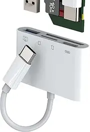4 in 1 USB C Card Reader Adapter USB 3.0 SD Micro SD Type C Charging Port (4in1)for IPhone 16 15 Pro Max Compatible With Samsung for Apple MacBook for IPad Slot Android Computer Memory Hub Accessories