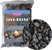 Medium Lava Rock 5LBS, 0.8" - 1.2" Natural Volcanic Stones Use in Fireplace, Fir