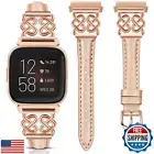 Minyee Leather Band Compatible with Fitbit Versa 2/Fitbit Versa/Versa Lite Ba