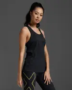 Light Speed Tech Singlet, 2XU, L, Black/Black Reflective, Female