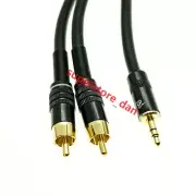 3.5mm 1/8" Male Stereo Mini plug Jack TO 2 RCA Stereo Phono Audio Speaker CABLE