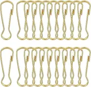 uxcell Lanyard Hooks, 20 Pcs 40x12.8x3.2mm Stainless Steel 304 Spring Snap Hook Metal Clips Clasp for Key Chain Key Rings ID Card Shower Curtain, Gold