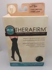Therafirm Thigh High Compression Hosiery Socks 20-30mmHg (Black) Small 77200