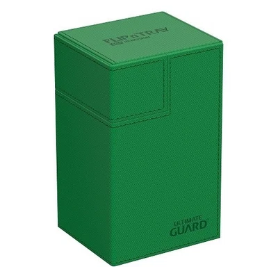 Ultimate Guard 80+ Xenoskin Flip n Tray Deck Case Box Monocolor Green