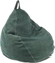 Bean Bag Chair Cover Soft Corduroy Bean Bag Cover Plush Toys Organizer Holder Comfortable Beanbag Chairs with Handle Stuffed Animal Storage for Kids Adults Plush Toys(Blackish Green)