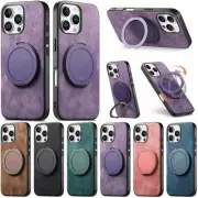 For iPhone 16 15 14 13 12 11 Pro Max XR 8 7 Plus Magnetic Case Ring Stand Cover